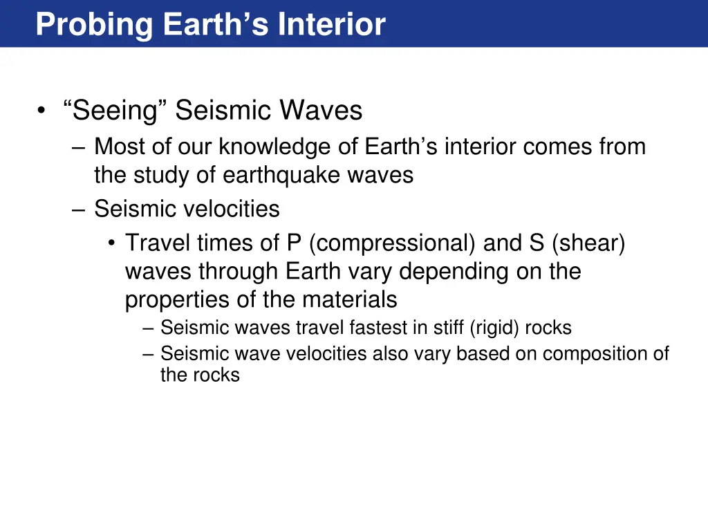 probing earth s interior