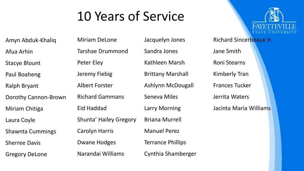 10 years of service