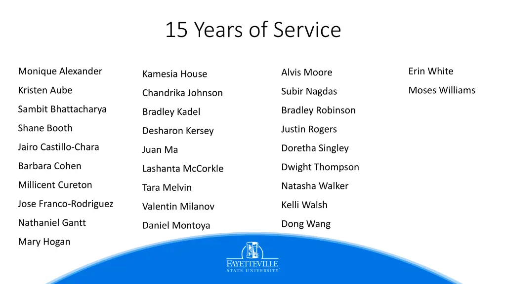 15 years of service