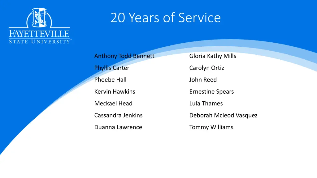 20 years of service