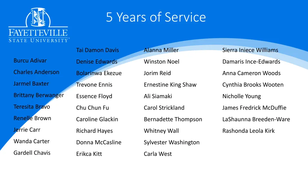 5 years of service