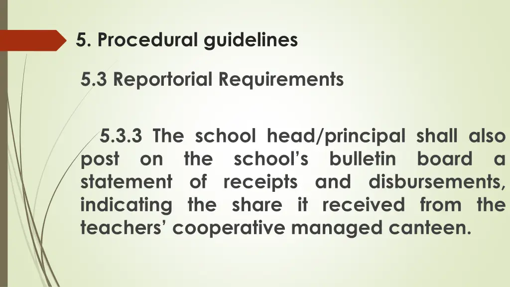 5 procedural guidelines 5