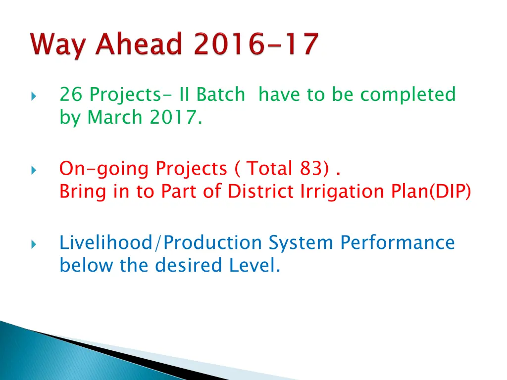 26 projects ii batch have to be completed