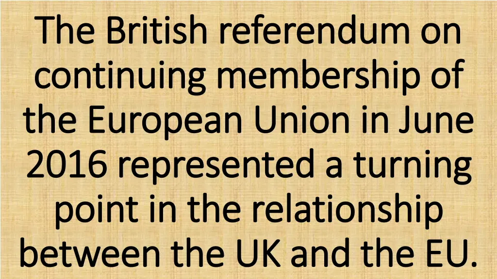 the british referendum on the british referendum