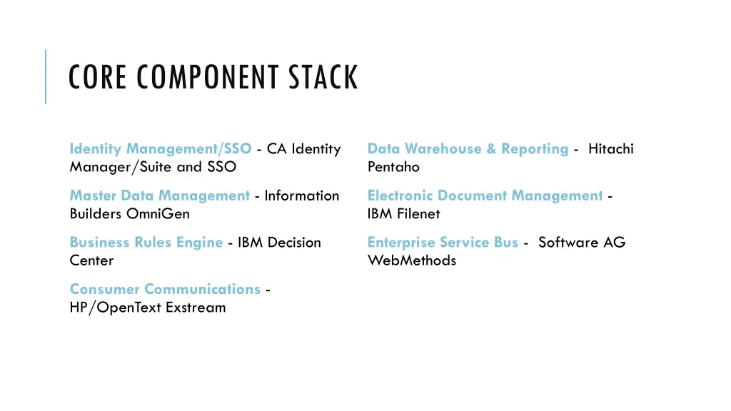 core component stack