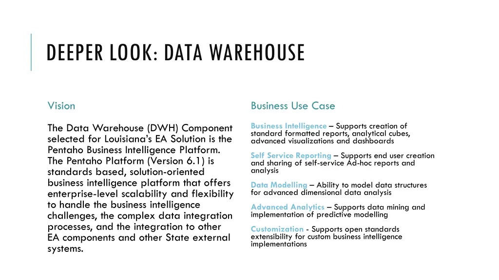 deeper look data warehouse