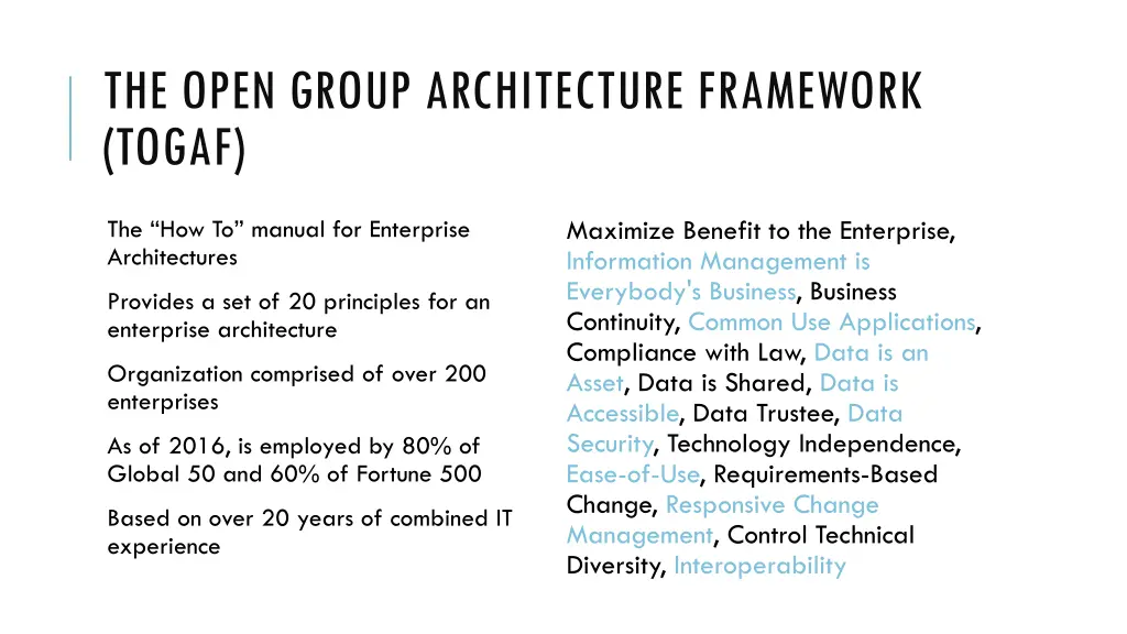 the open group architecture framework togaf