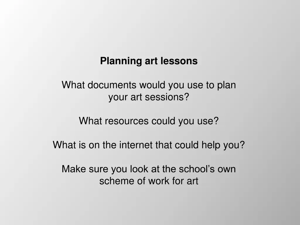 planning art lessons