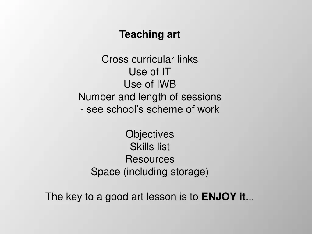 teaching art