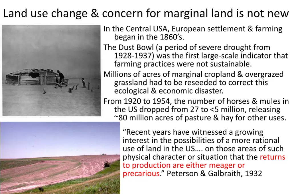 land use change concern for marginal land