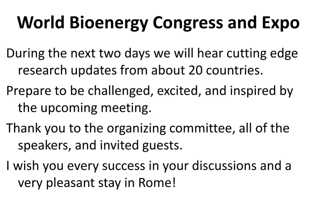 world bioenergy congress and expo 1