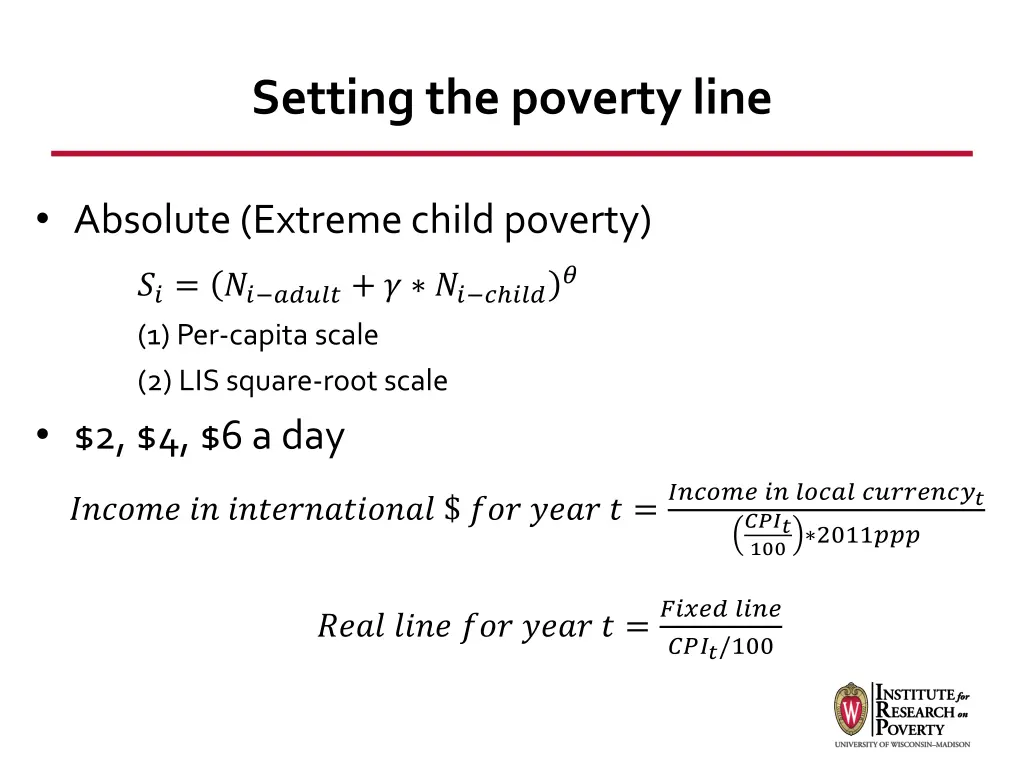 setting the povertyline