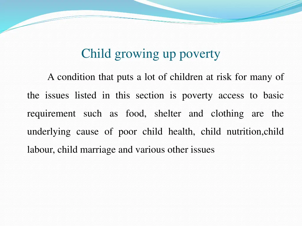 child growing up poverty