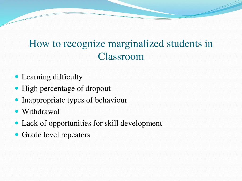 how to recognize marginalized students