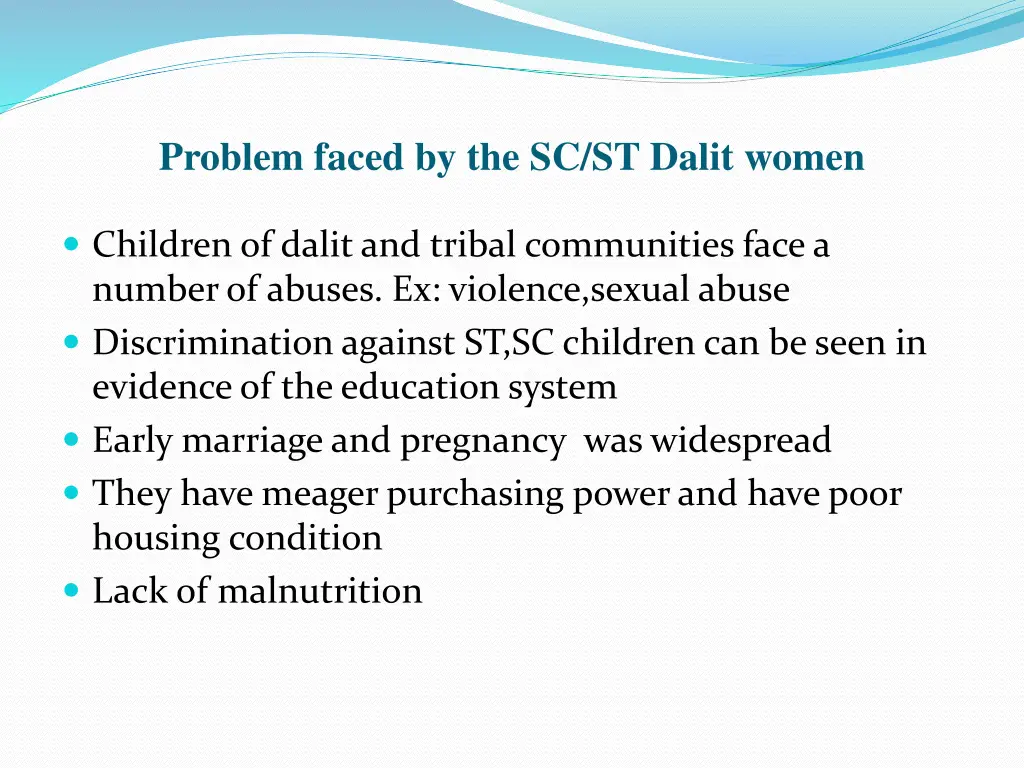 problem faced by the sc st dalit women