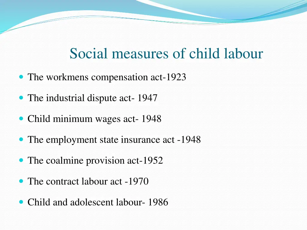 social measures of child labour