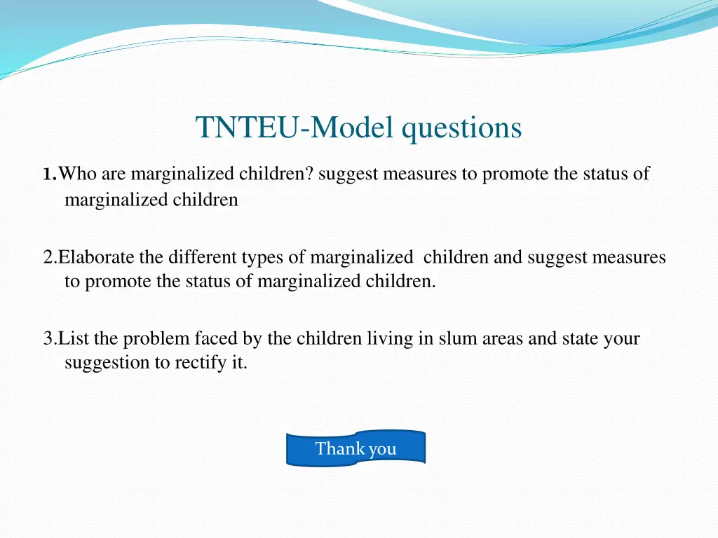 tnteu model questions