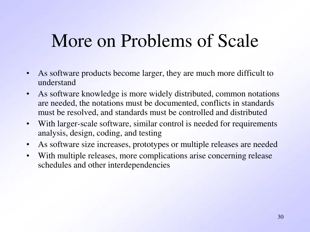 more on problems of scale