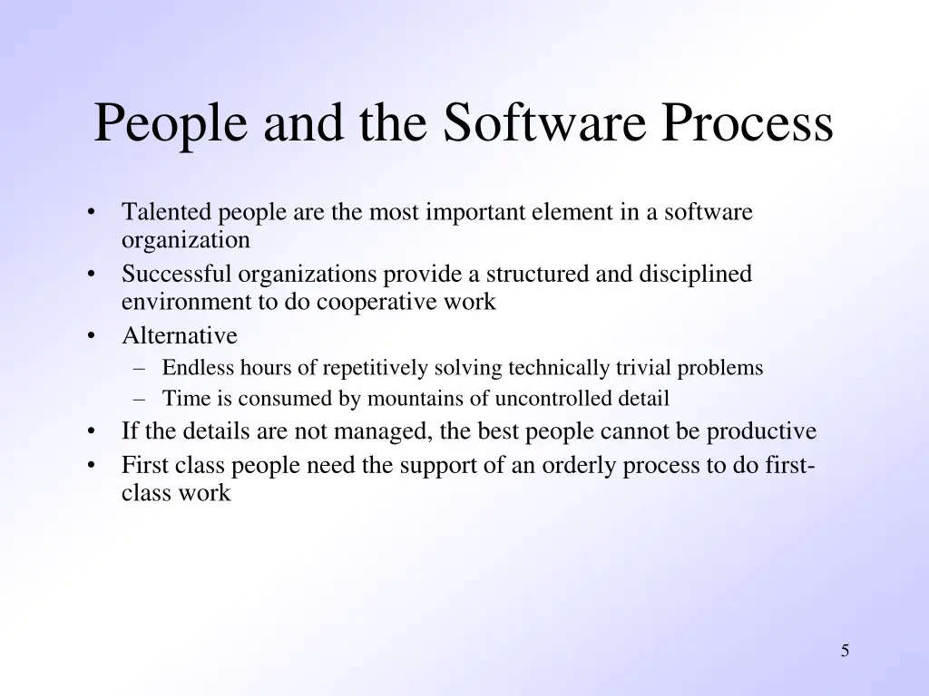 people and the software process