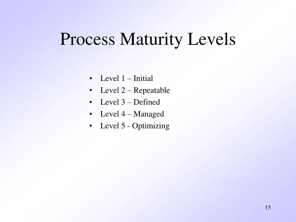 process maturity levels