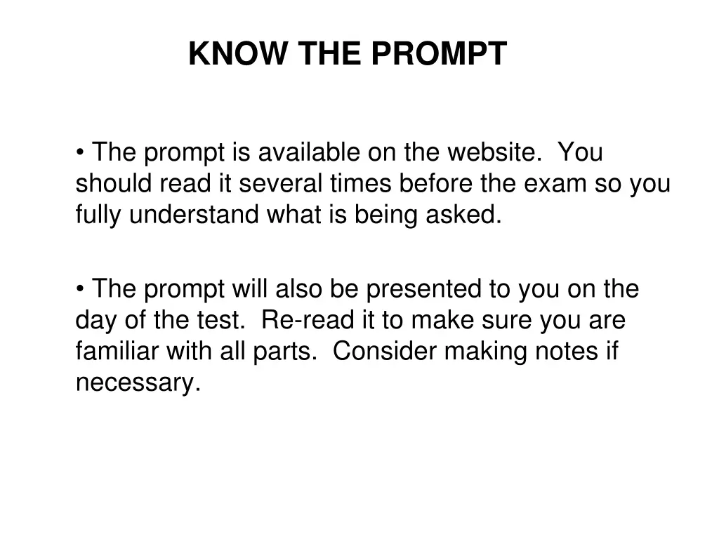 know the prompt