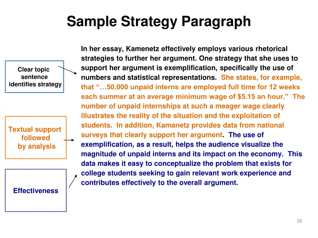 sample strategy paragraph