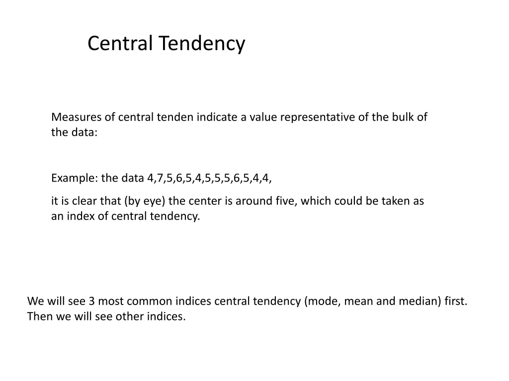 central tendency