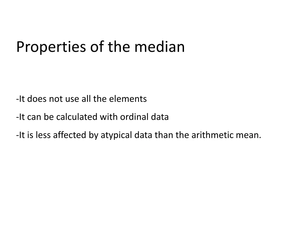 properties of the median