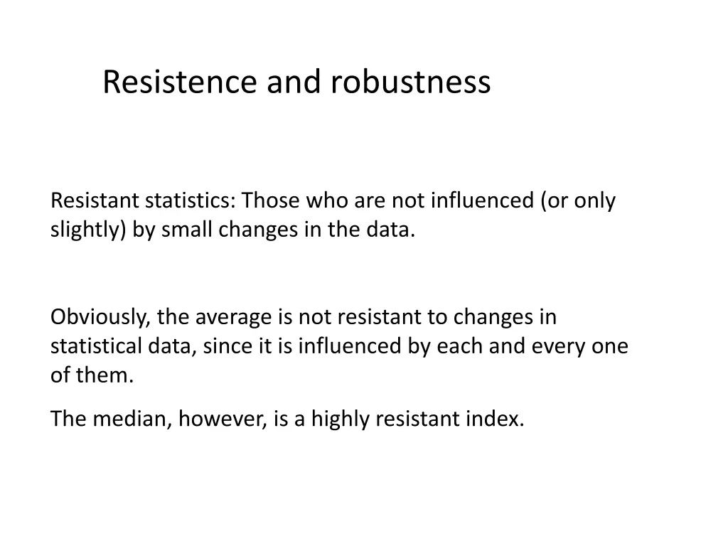 resistence and robustness