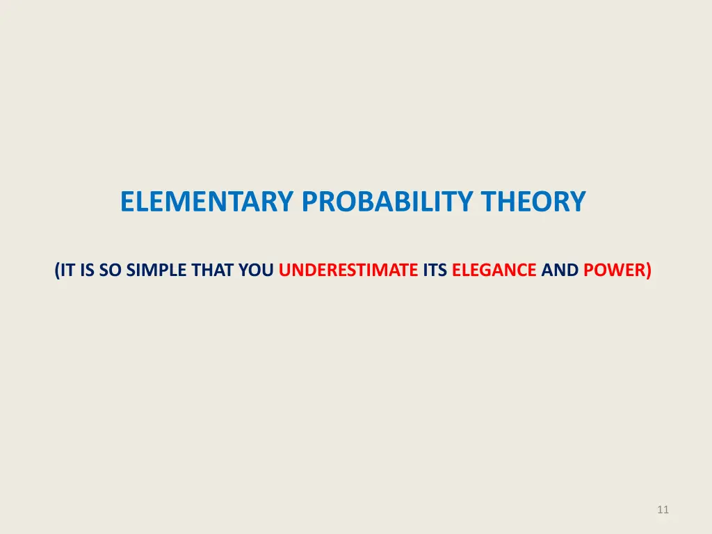 elementary probability theory