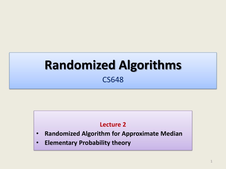 randomized algorithms cs648