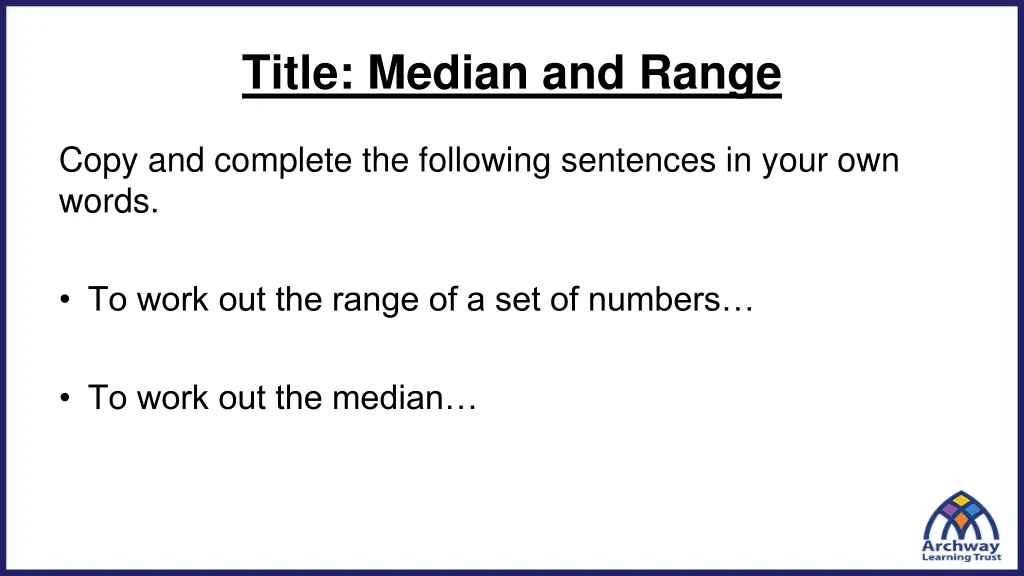 title median and range