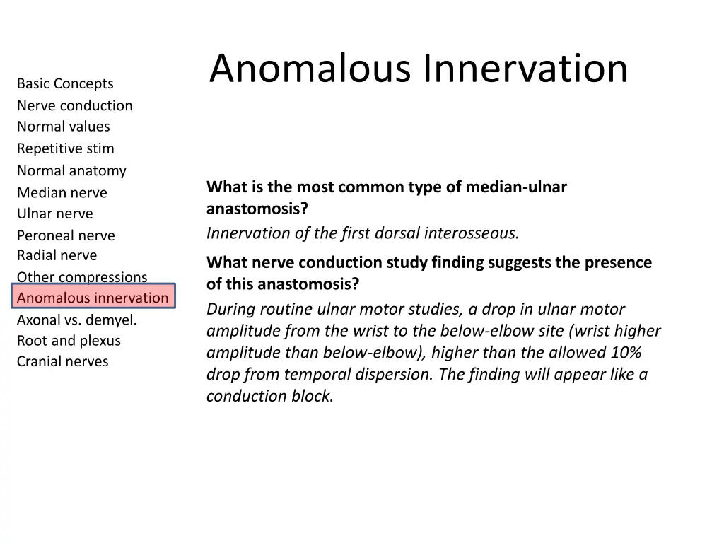 anomalous innervation