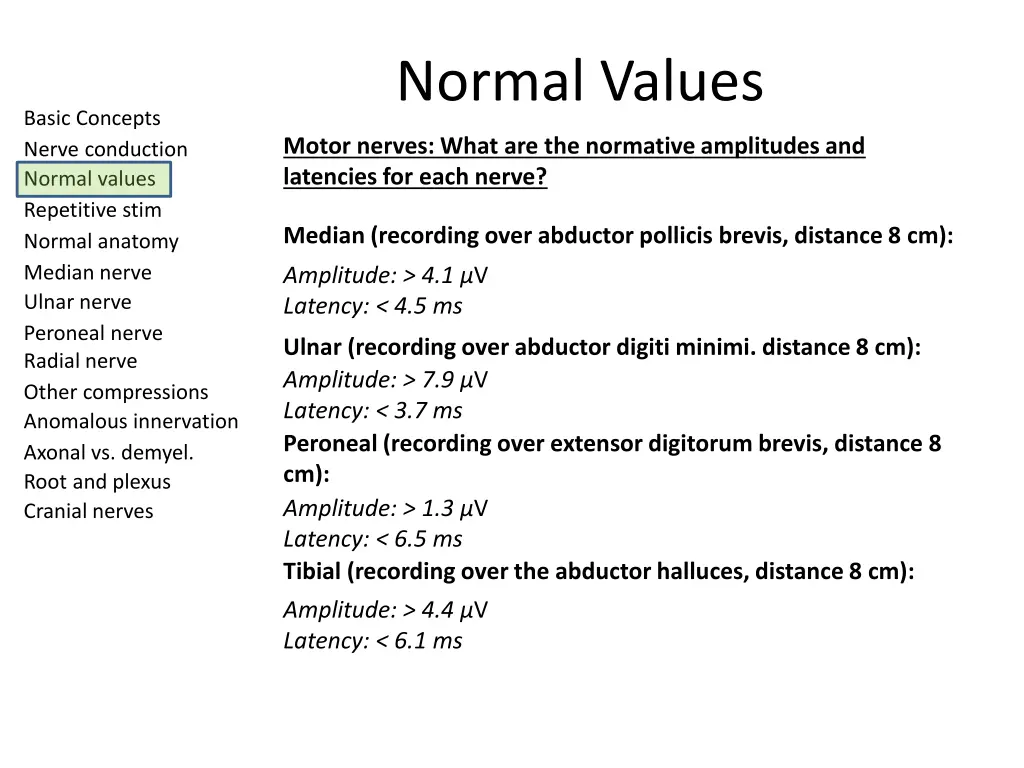 normal values 2