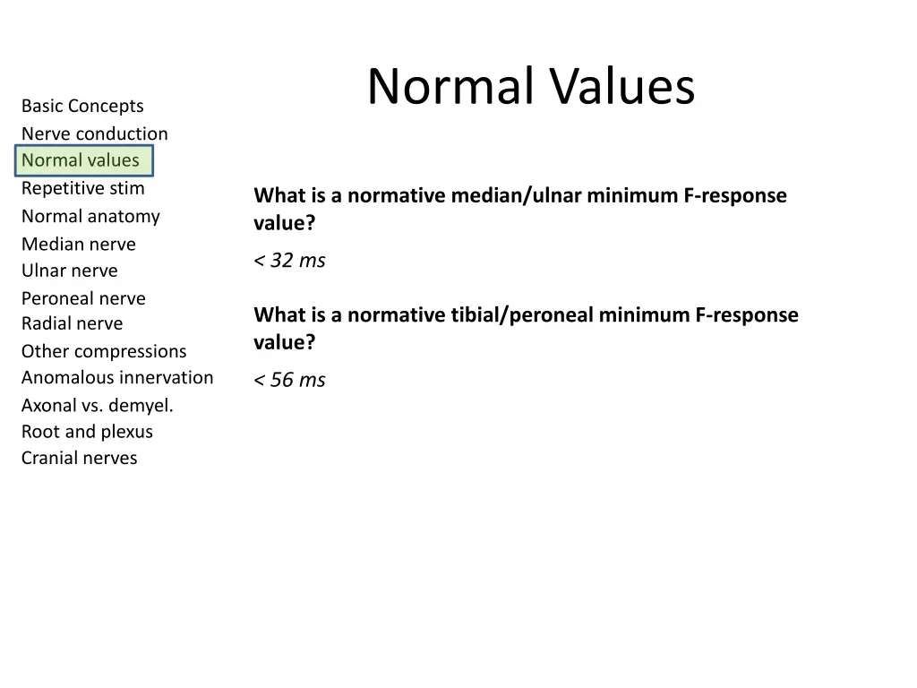 normal values 4