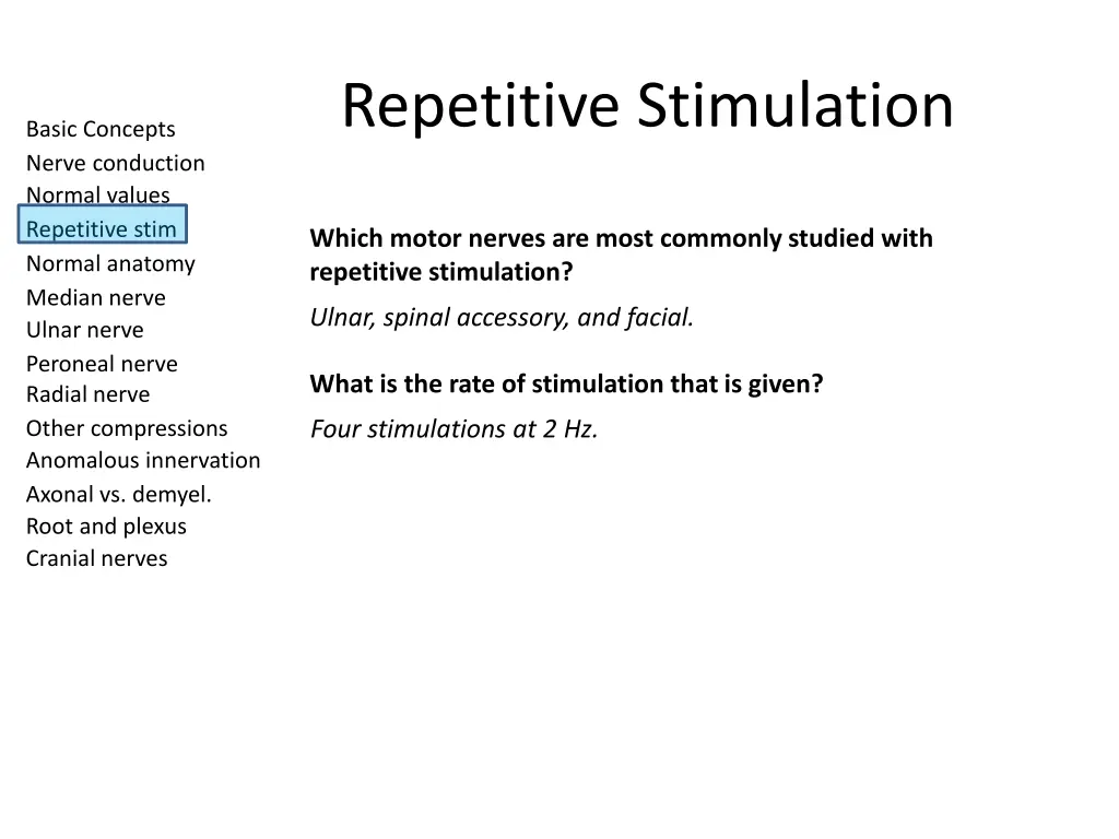 repetitive stimulation