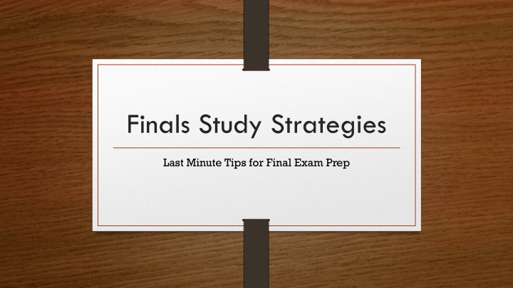 finals study strategies