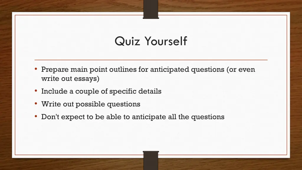 quiz yourself