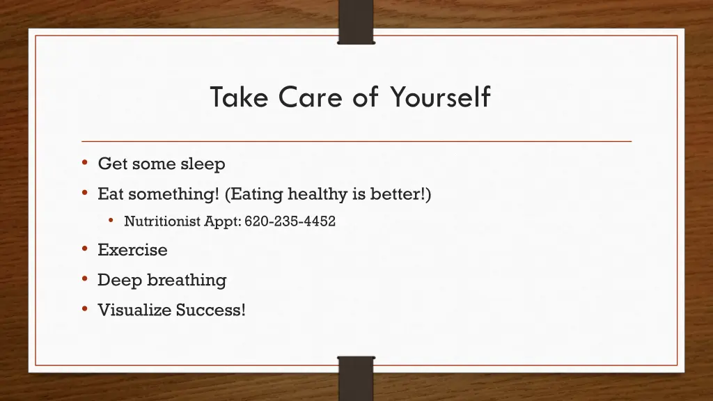 take care of yourself