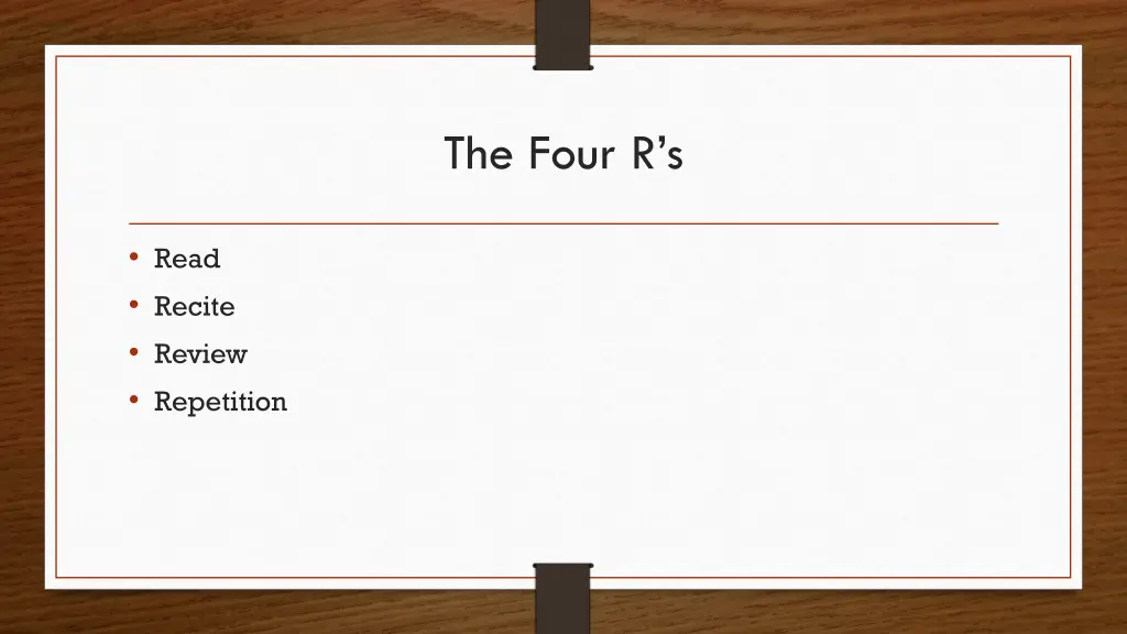 the four r s