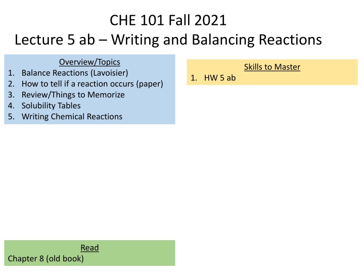 che 101 fall 2021