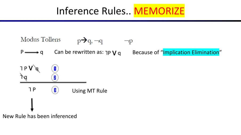 inference rules memorize 3