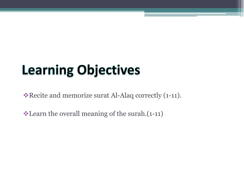 learning objectives