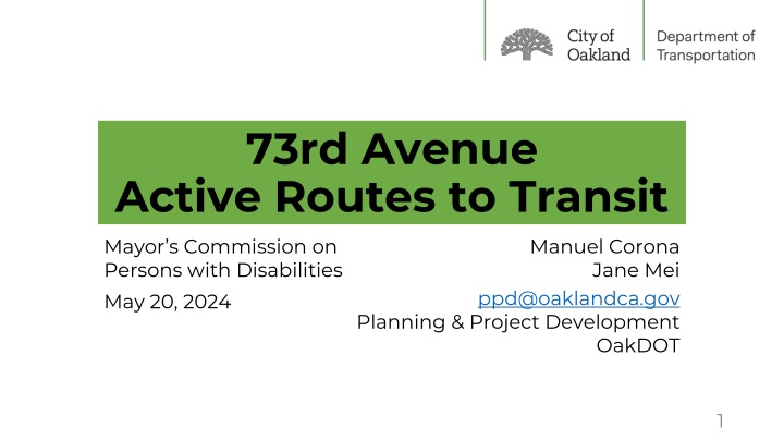 73rd avenue active routes to transit