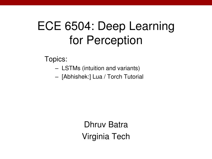 ece 6504 deep learning for perception