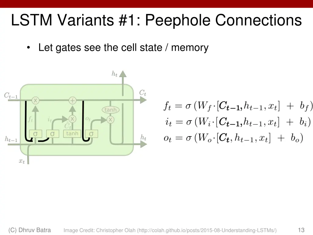 lstm variants 1 peephole connections