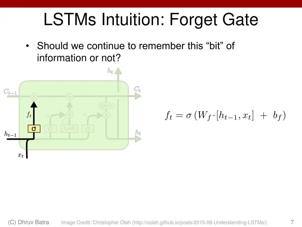 lstms intuition forget gate