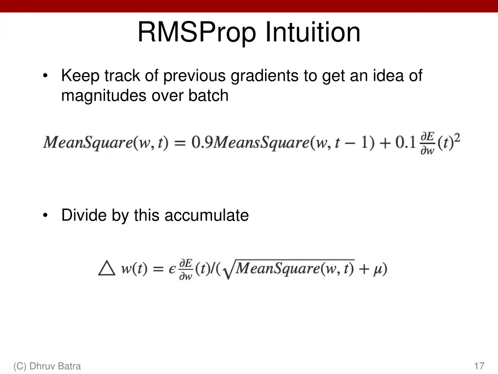 rmsprop intuition 1