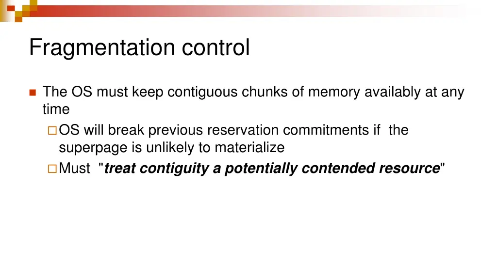 fragmentation control