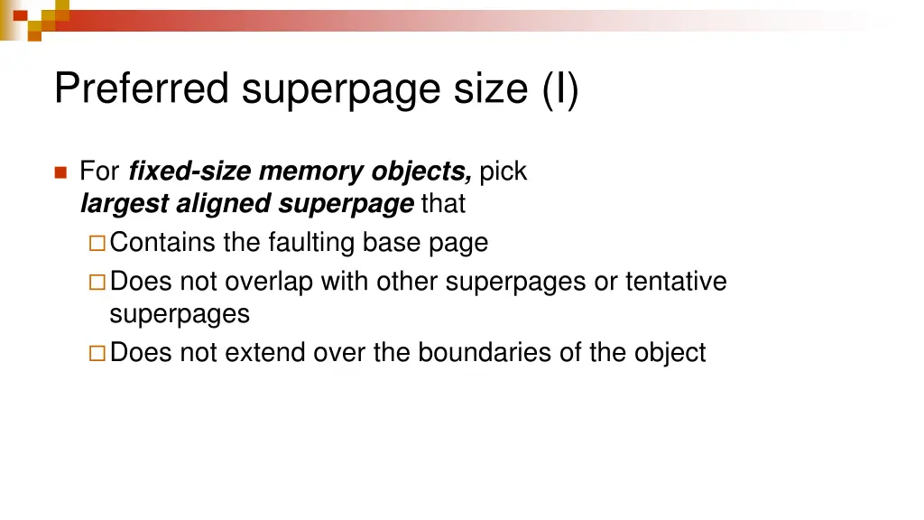 preferred superpage size i